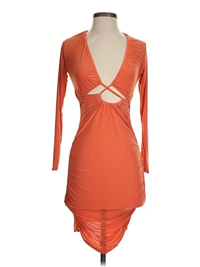 Pre-owned Prettylittlething Cocktail Dress In Orange