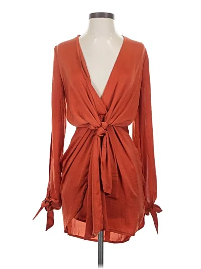 Pre-owned Prettylittlething Cocktail Dress In Orange