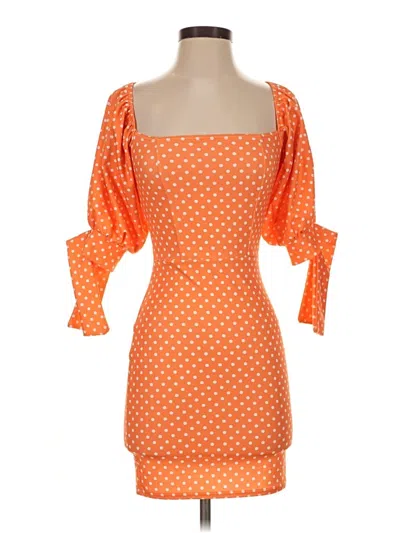 Pre-owned Prettylittlething Cocktail Dress In Orange