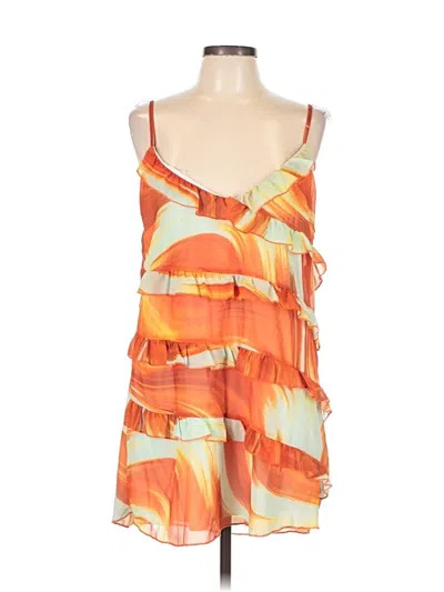Pre-owned Prettylittlething Cocktail Dress In Orange