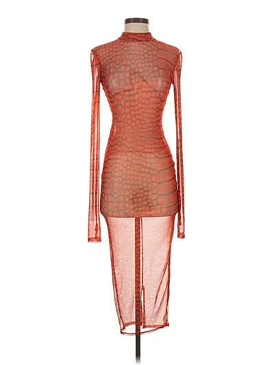 Pre-owned Prettylittlething Cocktail Dress In Orange