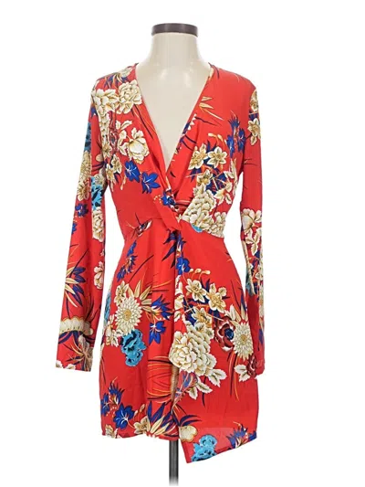 Pre-owned Prettylittlething Cocktail Dress In Red