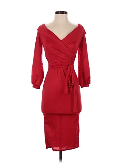 Pre-owned Prettylittlething Cocktail Dress In Red