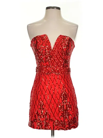 Pre-owned Prettylittlething Cocktail Dress In Red