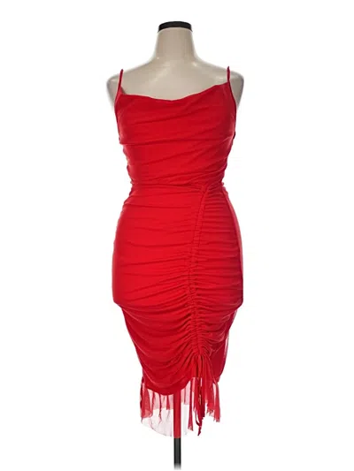 Pre-owned Prettylittlething Cocktail Dress In Red
