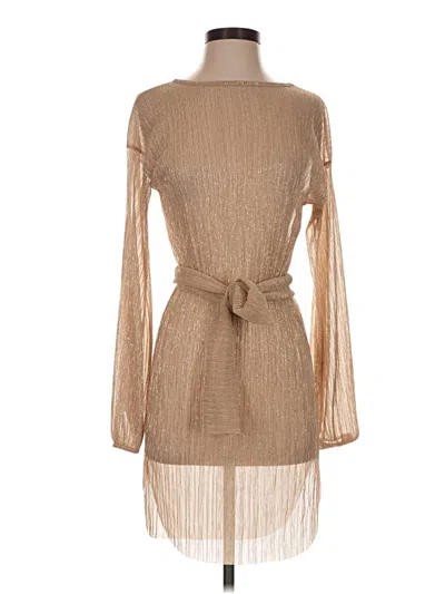Pre-owned Prettylittlething Cocktail Dress In Tan