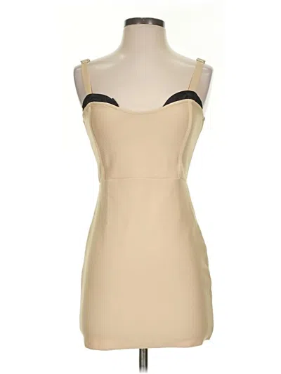 Pre-owned Prettylittlething Cocktail Dress In Tan