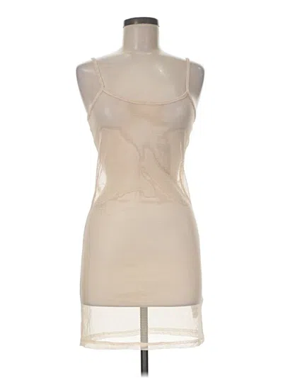 Pre-owned Prettylittlething Cocktail Dress In Tan
