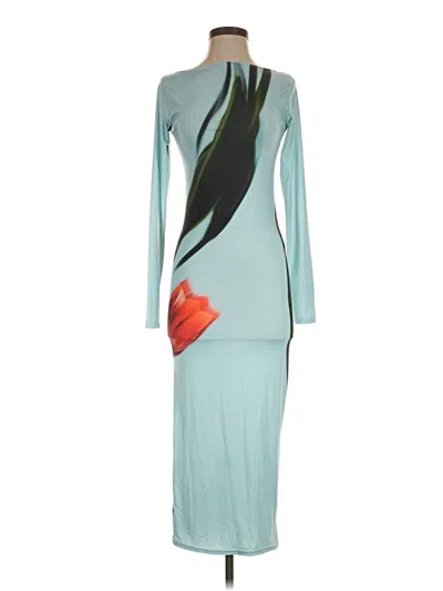 Pre-owned Prettylittlething Cocktail Dress In Teal