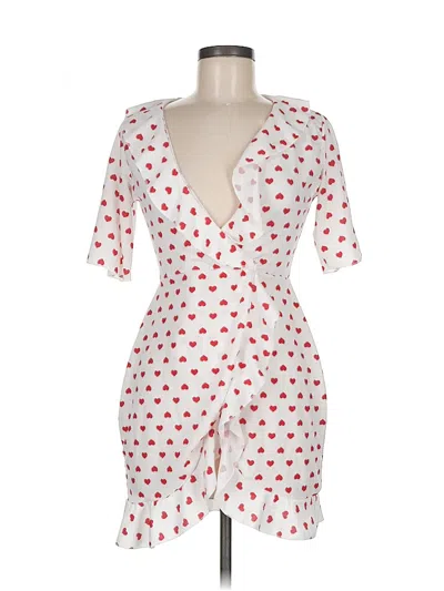 Pre-owned Prettylittlething Cocktail Dress In White