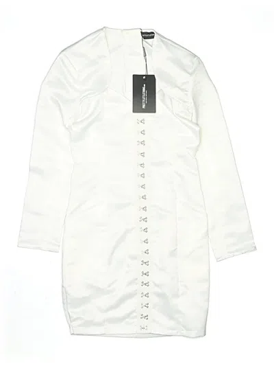 Pre-owned Prettylittlething Cocktail Dress In White
