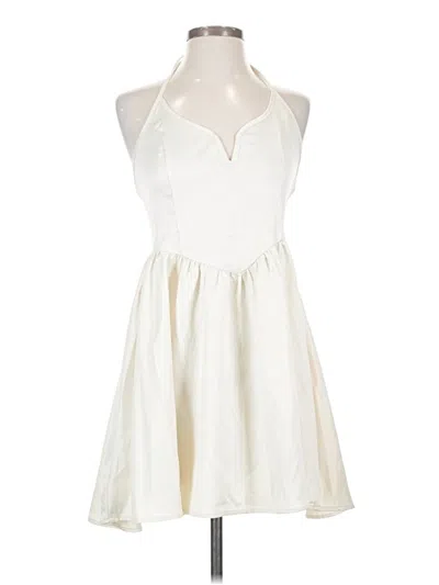 Pre-owned Prettylittlething Cocktail Dress In White