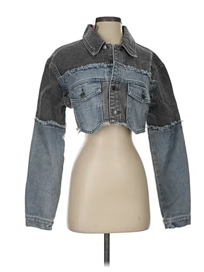 Prettylittlething Denim Jacket In Gray