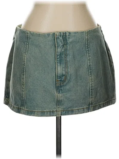 Prettylittlething Denim Skirt In Blue
