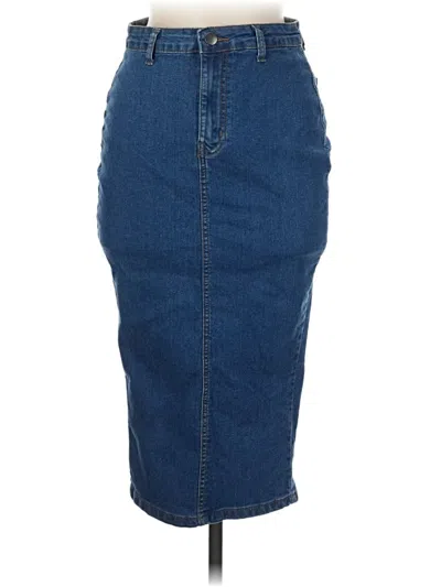 Pre-owned Prettylittlething Denim Skirt In Blue
