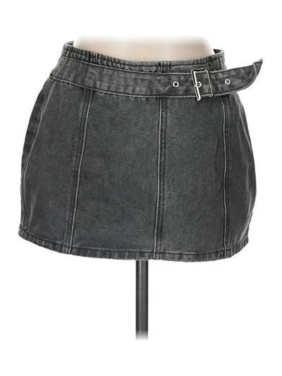 Pre-owned Prettylittlething Denim Skirt In Gray