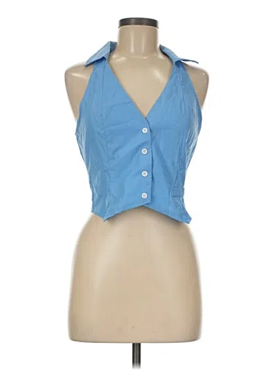 Pre-owned Prettylittlething Denim Vest In Blue