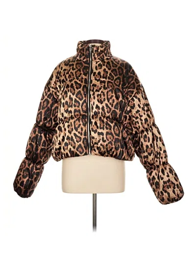 Pre-owned Prettylittlething Faux Fur Jacket In Brown