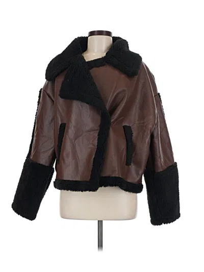 Prettylittlething Faux Fur Jacket In Brown