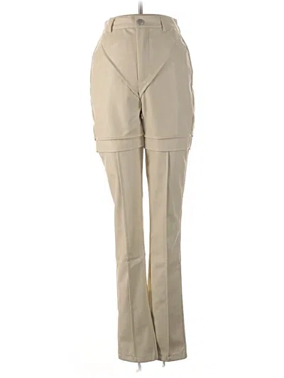 Pre-owned Prettylittlething Faux Leather Pants In Tan