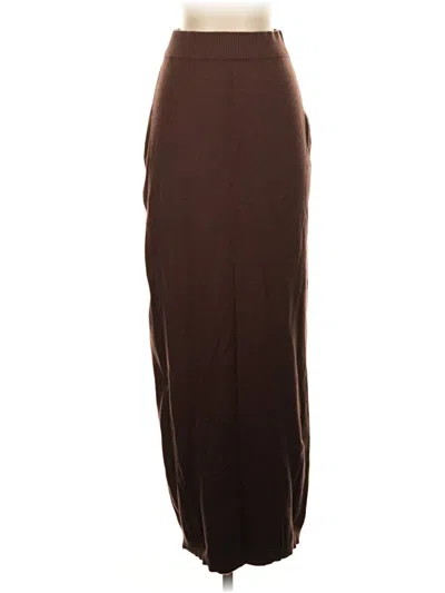 Pre-owned Prettylittlething Formal Skirt In Brown