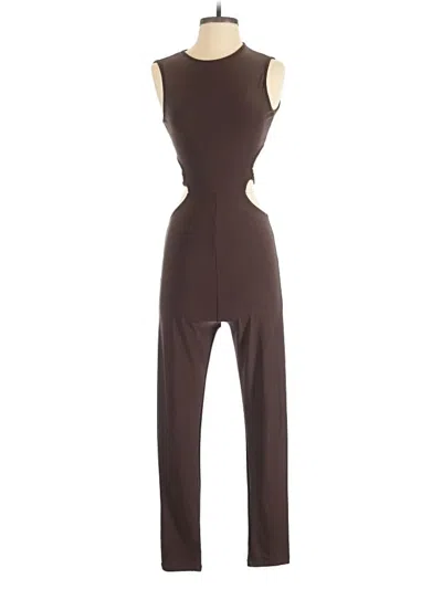 Pre-owned Prettylittlething Jumpsuit In Brown