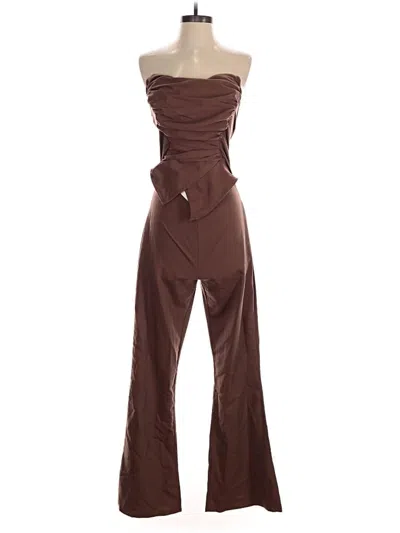 Pre-owned Prettylittlething Jumpsuit In Brown