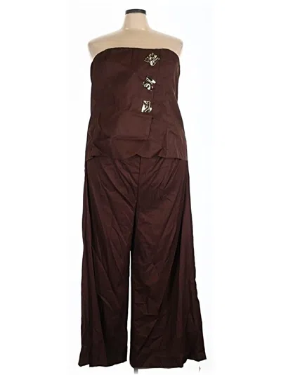 Pre-owned Prettylittlething Jumpsuit In Brown