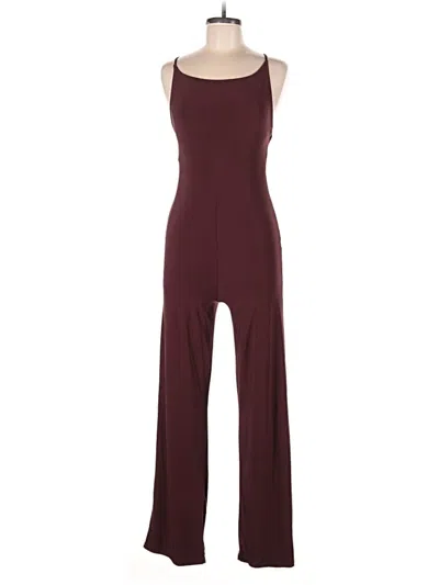 Pre-owned Prettylittlething Jumpsuit In Burgundy