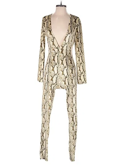 Pre-owned Prettylittlething Jumpsuit In Gold