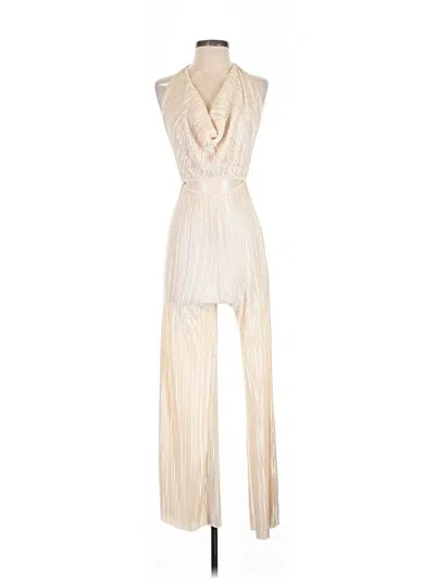 Pre-owned Prettylittlething Jumpsuit In Ivory