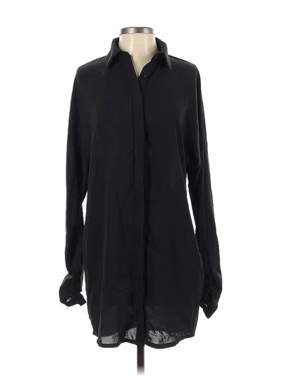 Pre-owned Prettylittlething Long Sleeve Blouse In Black