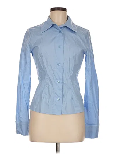Pre-owned Prettylittlething Long Sleeve Blouse In Blue