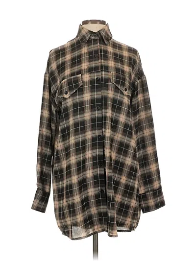 Pre-owned Prettylittlething Long Sleeve Blouse In Brown