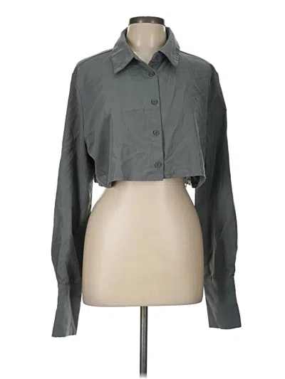 Pre-owned Prettylittlething Long Sleeve Blouse In Gray