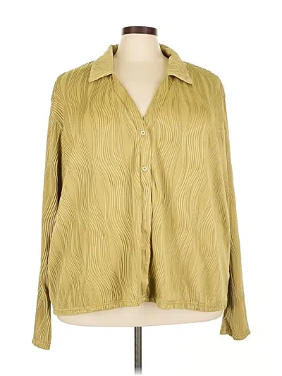 Pre-owned Prettylittlething Long Sleeve Blouse In Green