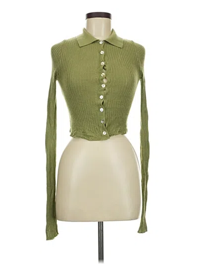Pre-owned Prettylittlething Long Sleeve Blouse In Green