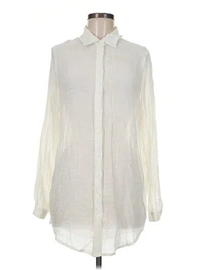 Pre-owned Prettylittlething Long Sleeve Blouse In Ivory
