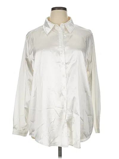 Pre-owned Prettylittlething Long Sleeve Blouse In Ivory