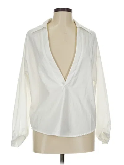 Pre-owned Prettylittlething Long Sleeve Blouse In Ivory