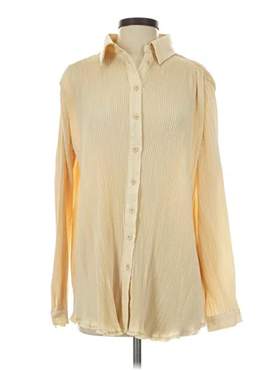 Pre-owned Prettylittlething Long Sleeve Blouse In Ivory