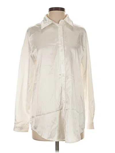 Pre-owned Prettylittlething Long Sleeve Blouse In Ivory