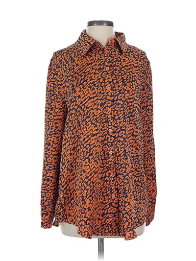 Pre-owned Prettylittlething Long Sleeve Blouse In Orange