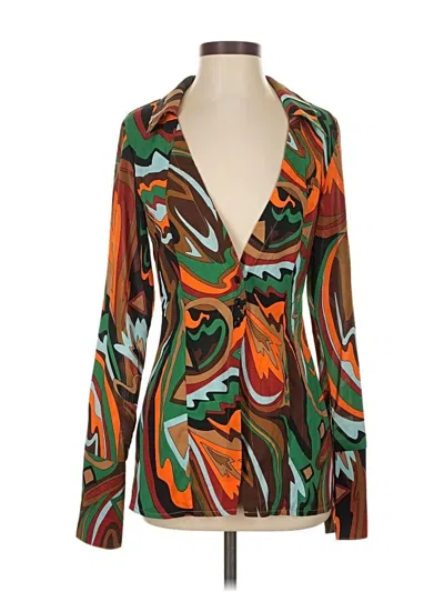 Pre-owned Prettylittlething Long Sleeve Blouse In Orange