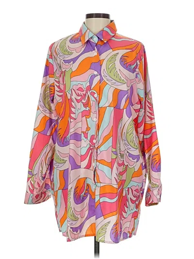 Pre-owned Prettylittlething Long Sleeve Blouse In Orange