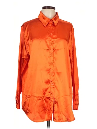 Pre-owned Prettylittlething Long Sleeve Blouse In Orange