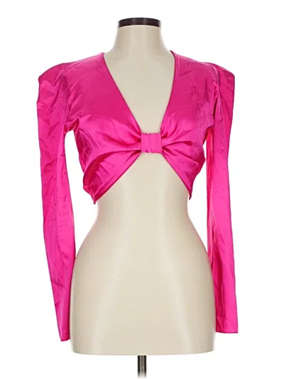Pre-owned Prettylittlething Long Sleeve Blouse In Pink