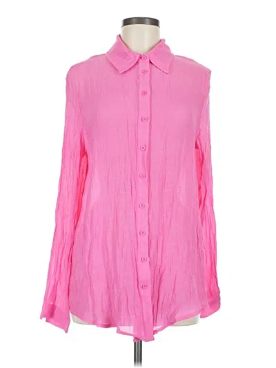 Prettylittlething Long Sleeve Blouse In Pink