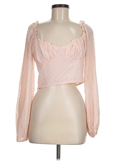 Pre-owned Prettylittlething Long Sleeve Blouse In Pink