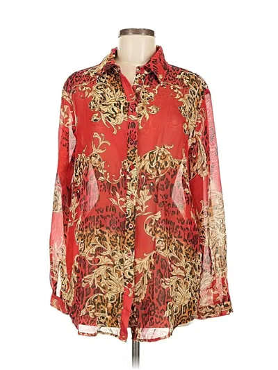 Pre-owned Prettylittlething Long Sleeve Blouse In Red